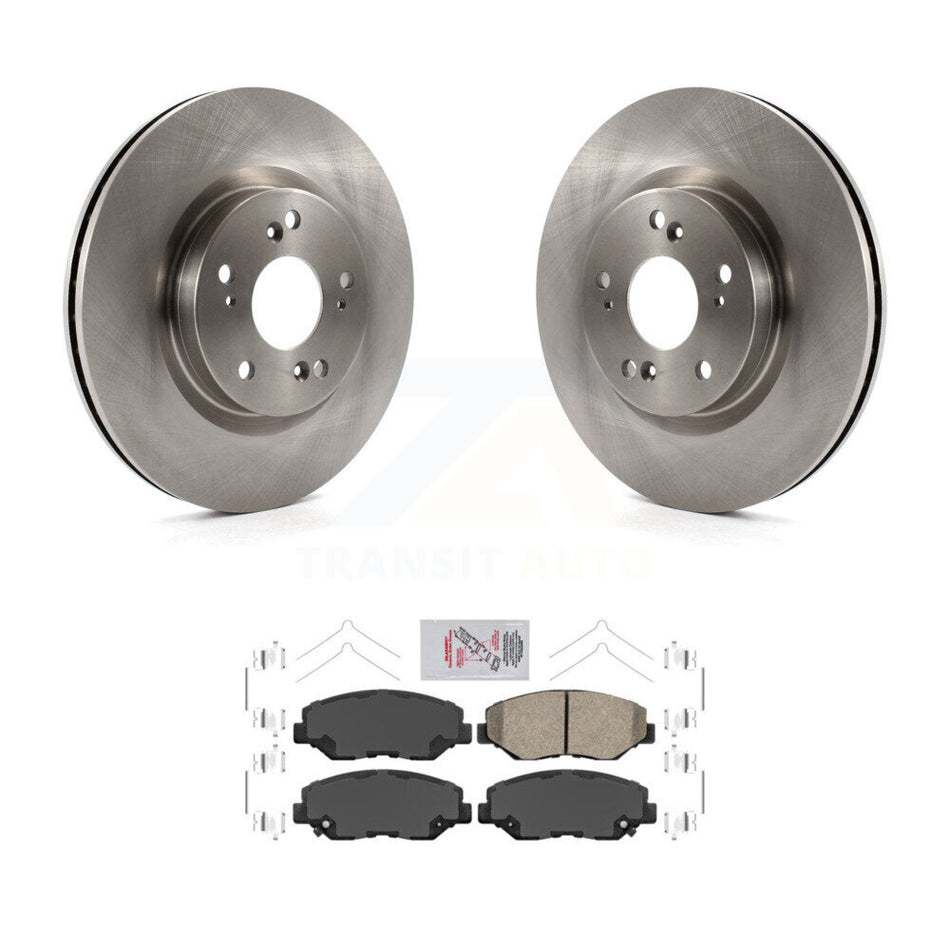 Front Disc Brake Rotors And Ceramic Pads Kit For 2012-2016 Honda CR-V FWD K8A-103744