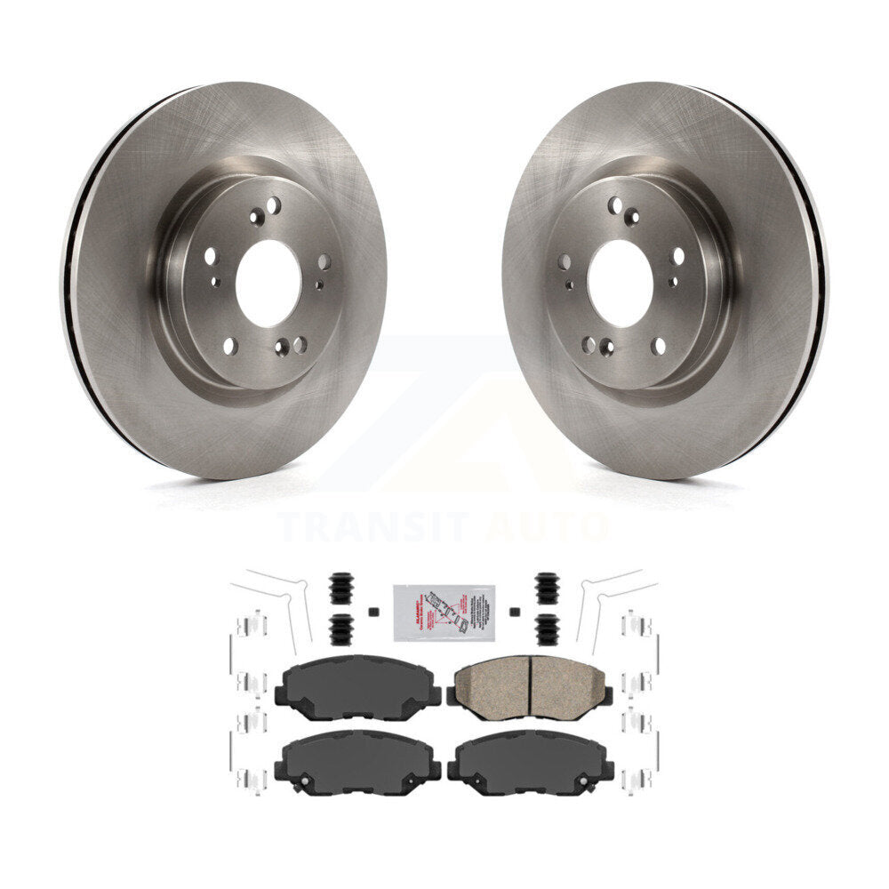 Front Disc Brake Rotors And Ceramic Pads Kit For 2012-2016 Honda CR-V FWD K8A-103745