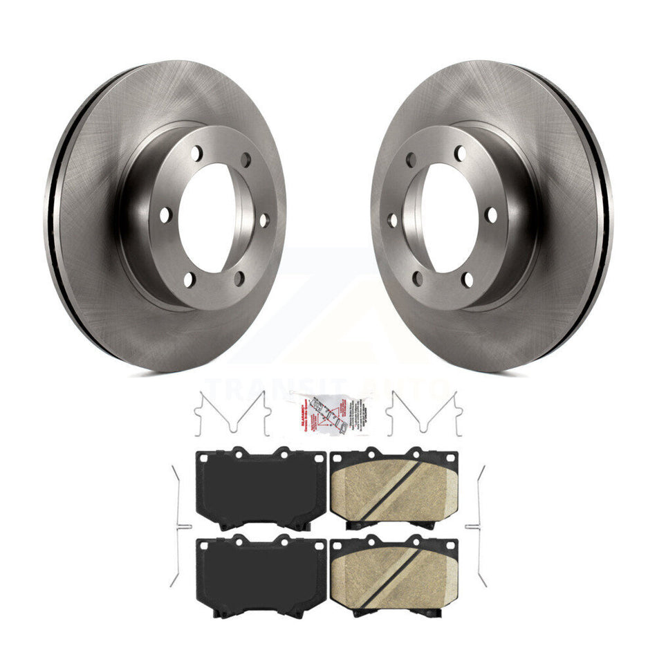 Front Disc Brake Rotor & Ceramic Pad Kit For Toyota Tundra Sequoia 4.7" Pads Plate Length K8A-104074