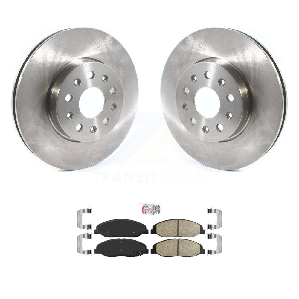 Front Disc Brake Rotors And Ceramic Pads Kit For Cadillac CTS Without Heavy Duty Brakes K8A-104084