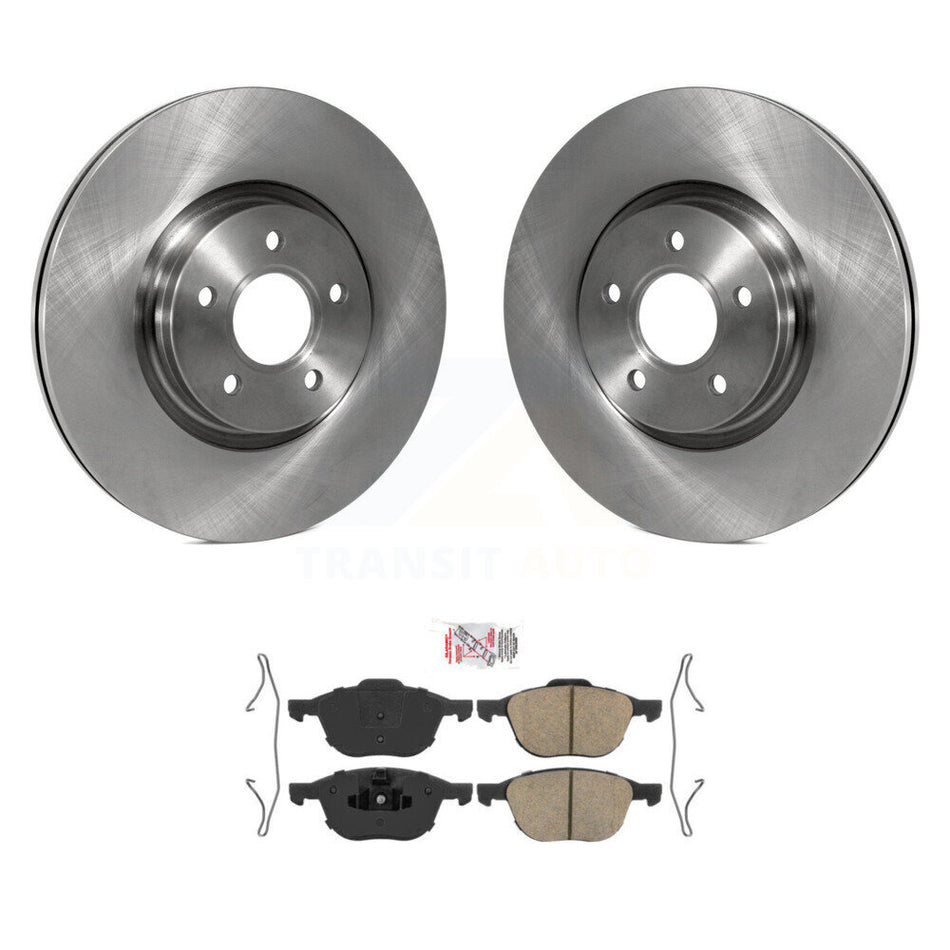 Front Disc Brake Rotors & Ceramic Pad Kit For 2014 Ford Transit Connect 104.8" wheel base K8A-104126