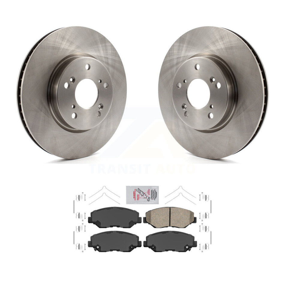 Front Disc Brake Rotor & Ceramic Pad Kit For 2015 Honda Civic EX with Manual transmission K8A-104185