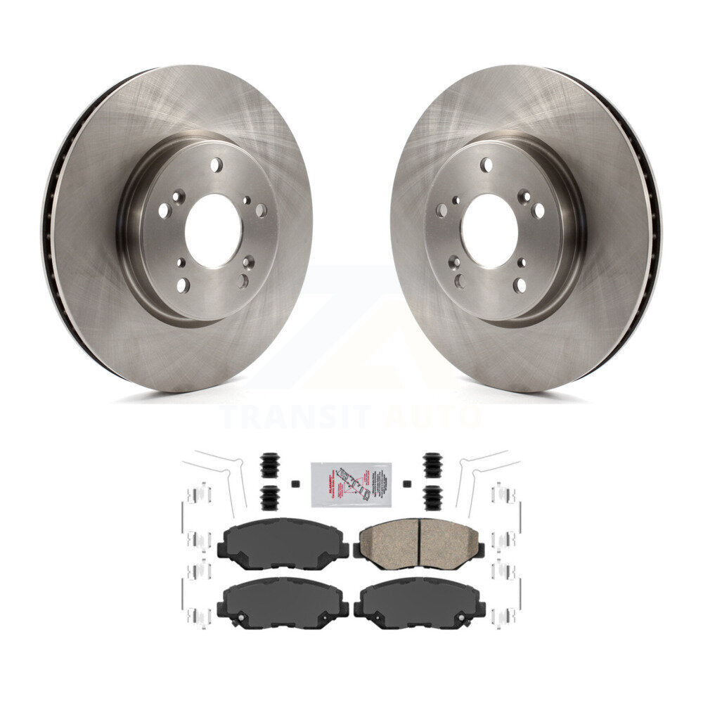 Front Disc Brake Rotor & Ceramic Pad Kit For 2015 Honda Civic EX with Manual transmission K8A-104187