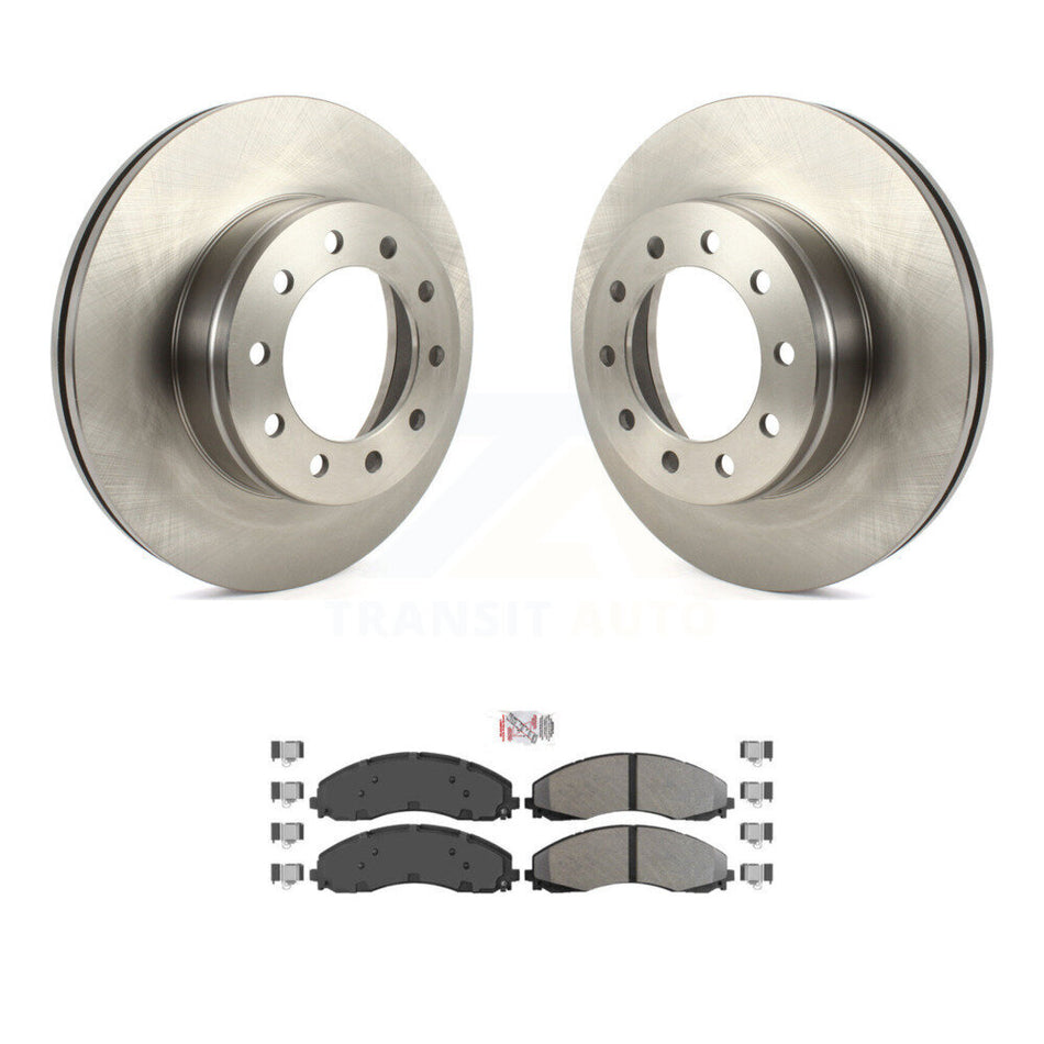 Front Disc Brake Rotors And Semi-Metallic Pads Kit For Ford F-450 Super Duty F-550 F-600 K8A-104235