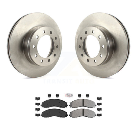 Front Disc Brake Rotors And Semi-Metallic Pads Kit For Ford F-450 Super Duty F-550 F-600 K8A-104236