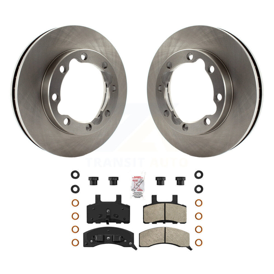 Front Disc Brake Rotors Semi-Metallic Pad Kit For Dodge Ram 2500 K3500 3500 Chevrolet GMC K8A-104352