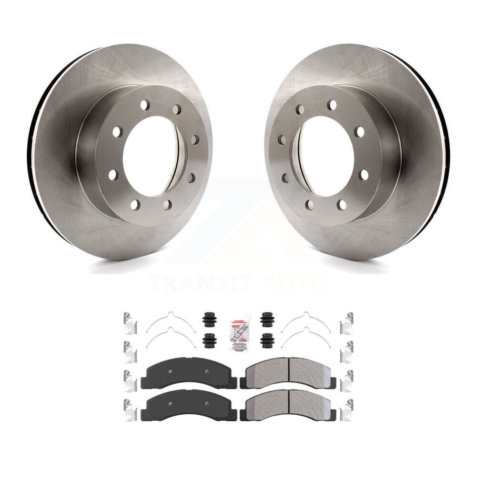 Front Disc Brake Rotors And Semi-Metallic Pads Kit For Ford F-350 Super Duty F-250 K8A-104404