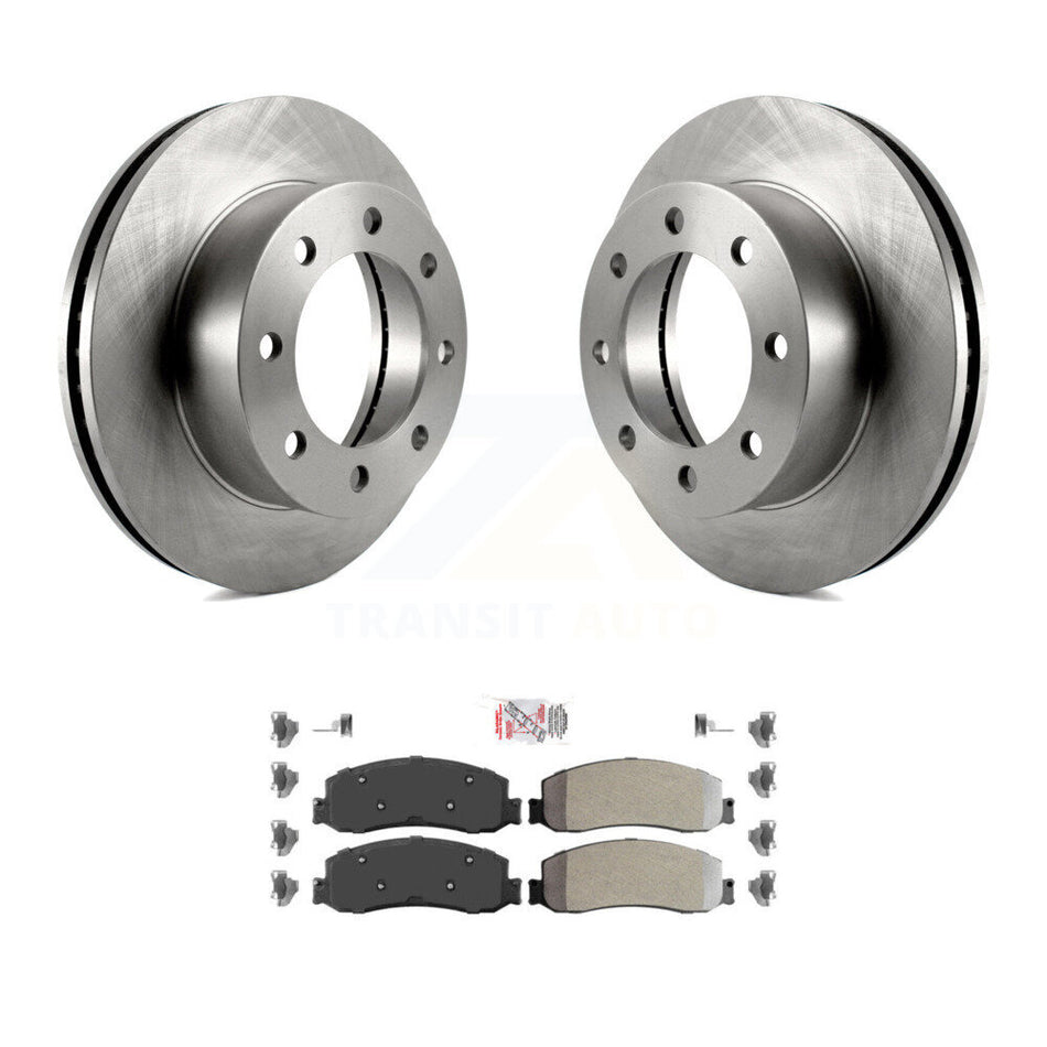 Front Disc Brake Rotors And Semi-Metallic Pads Kit For Ford F-350 Super Duty F-250 4WD K8A-104423
