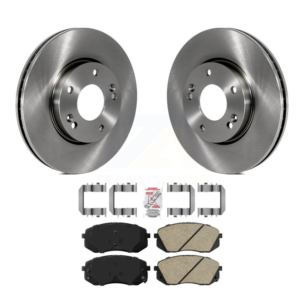 Front Disc Brake Rotors And Ceramic Pads Kit For 2007-2009 Kia Rondo K8A-104654