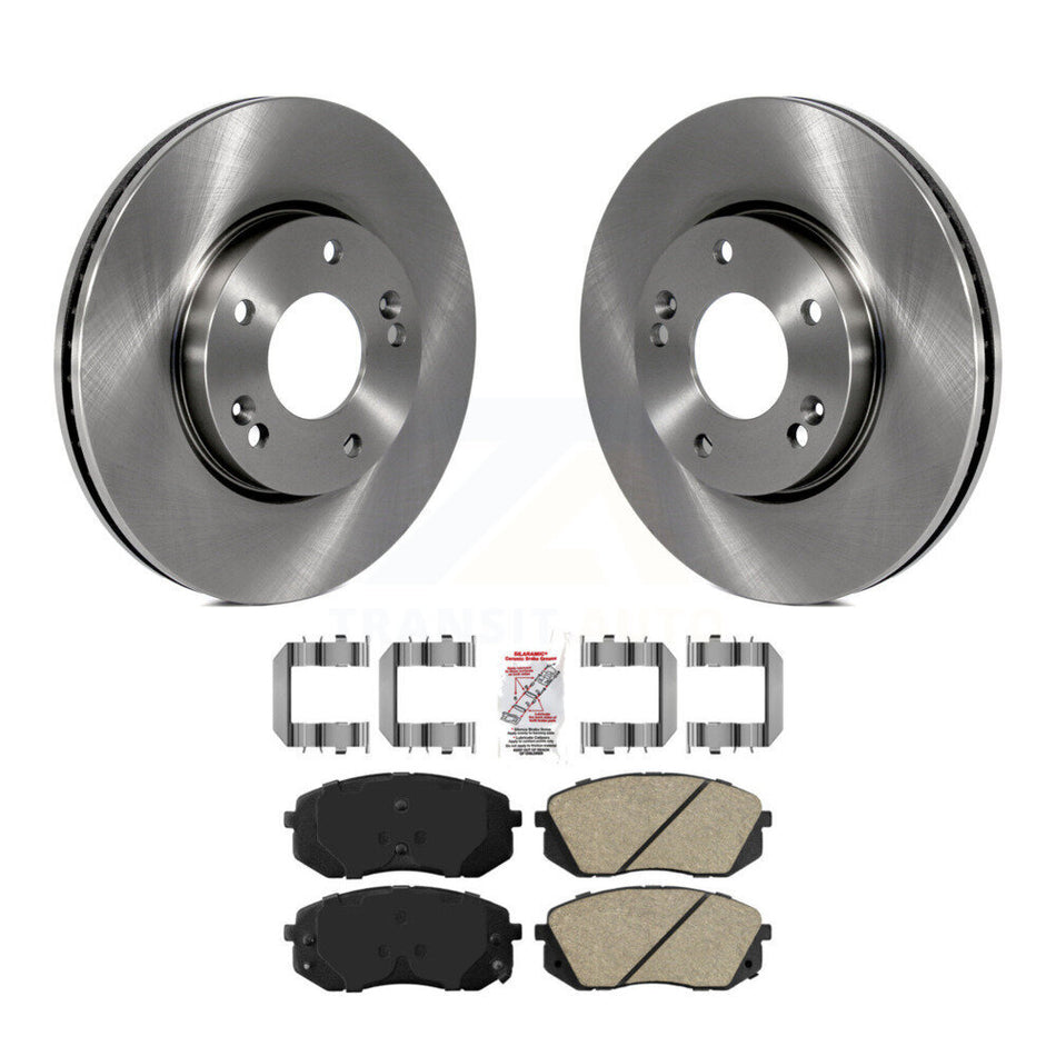 Front Disc Brake Rotors And Ceramic Pads Kit For 2007-2009 Kia Rondo K8A-104654