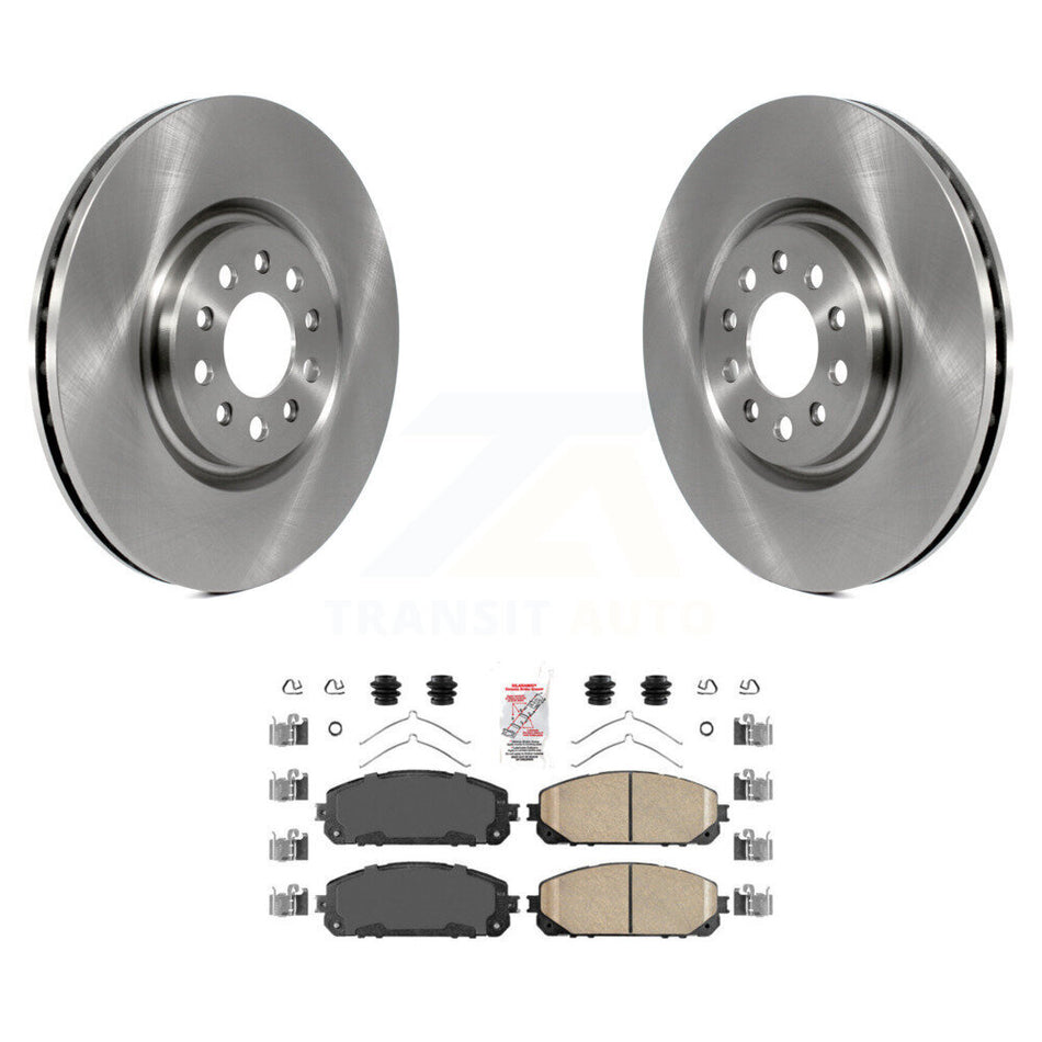 Front Brake Rotors & Ceramic Pad Kit For 2014-2023 Jeep Cherokee With Dual Piston Caliper K8A-104705