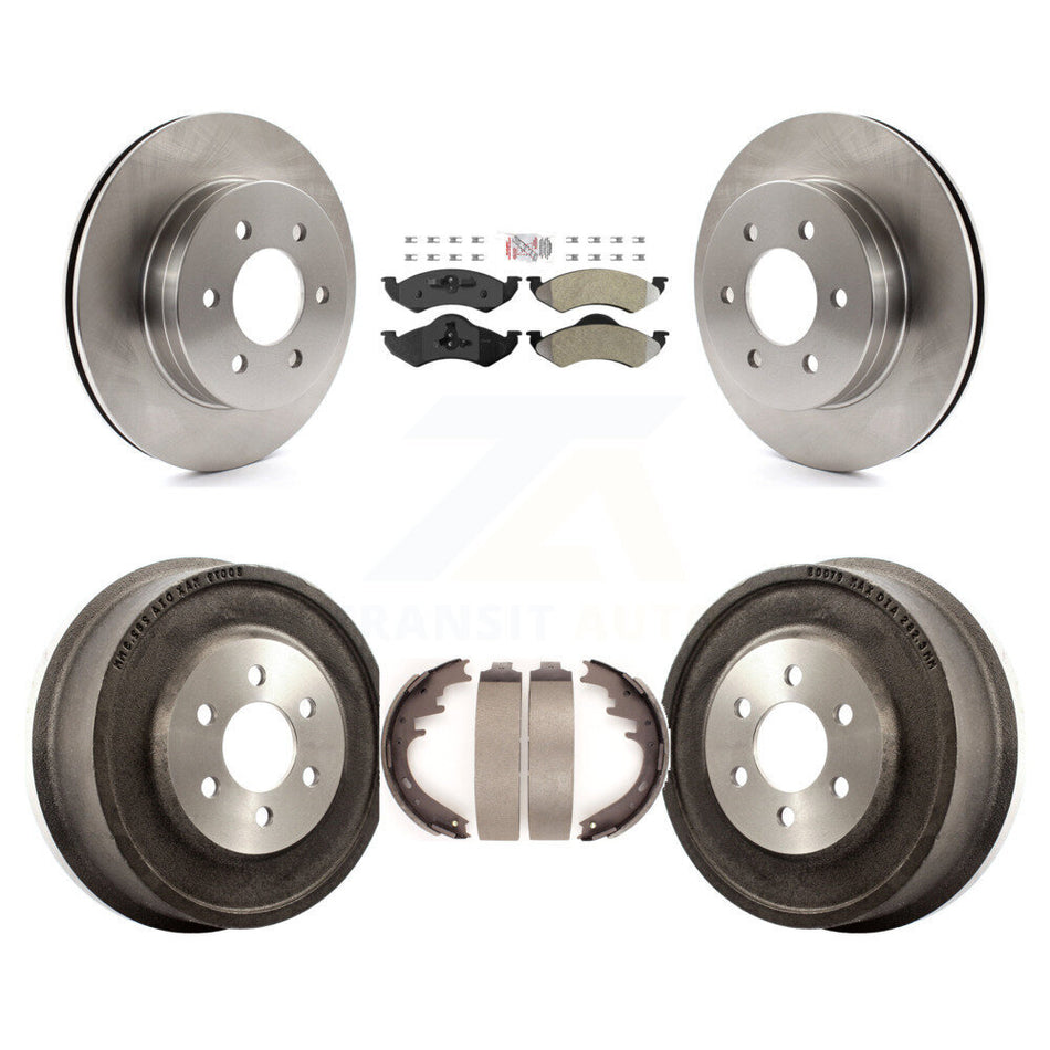 Front Rear Disc Brake Rotor Semi-Metallic Pad Drum Kit For 2000-2002 Dodge Dakota Durango K8A-104907