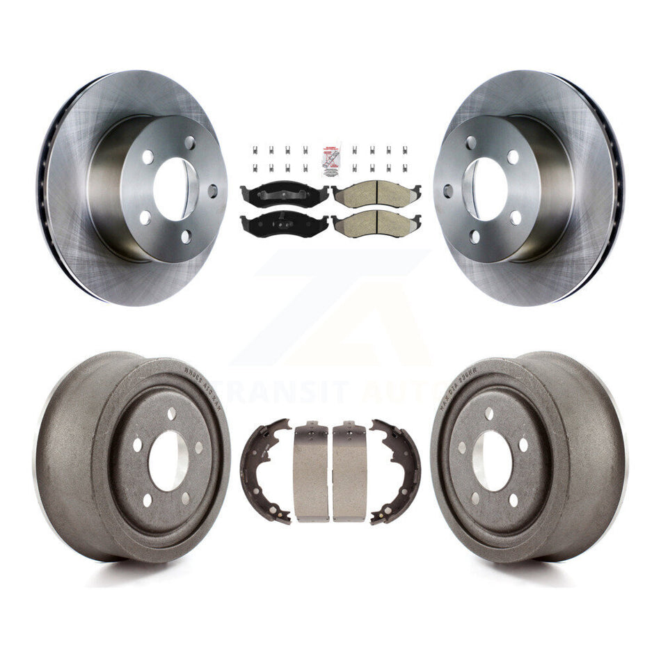 Front Rear Disc Brake Rotors Semi-Metallic Pads And Drum Kit For Jeep Wrangler Cherokee K8A-104908