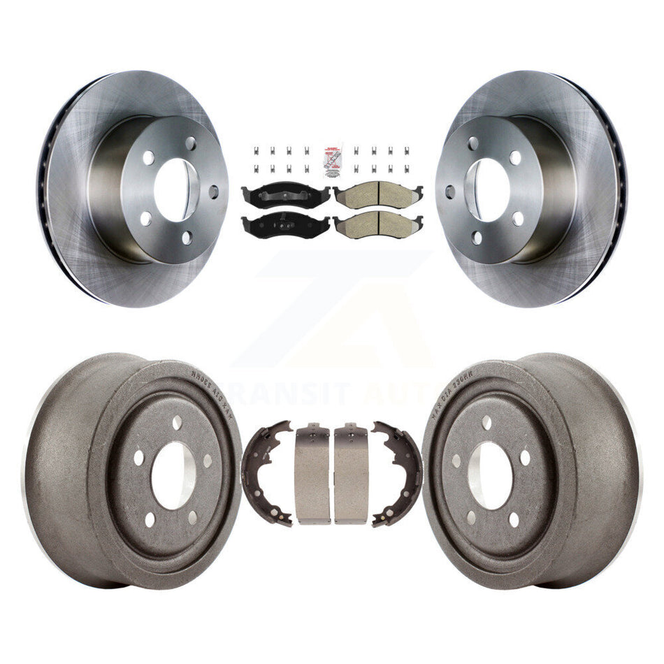Front Rear Disc Brake Rotors Semi-Metallic Pads And Drum Kit For Jeep Wrangler Cherokee K8A-104908