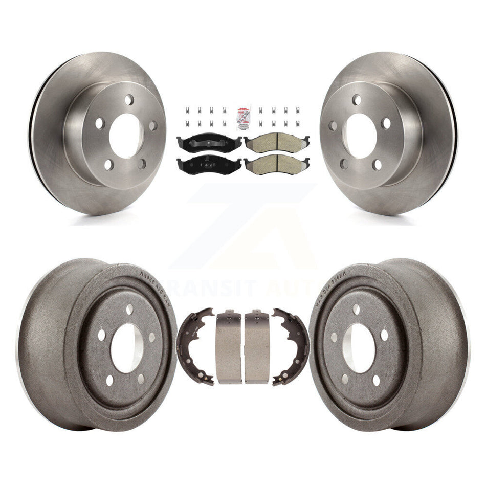 Front Rear Disc Brake Rotors Semi-Metallic Pads And Drum Kit For Jeep Wrangler K8A-104910