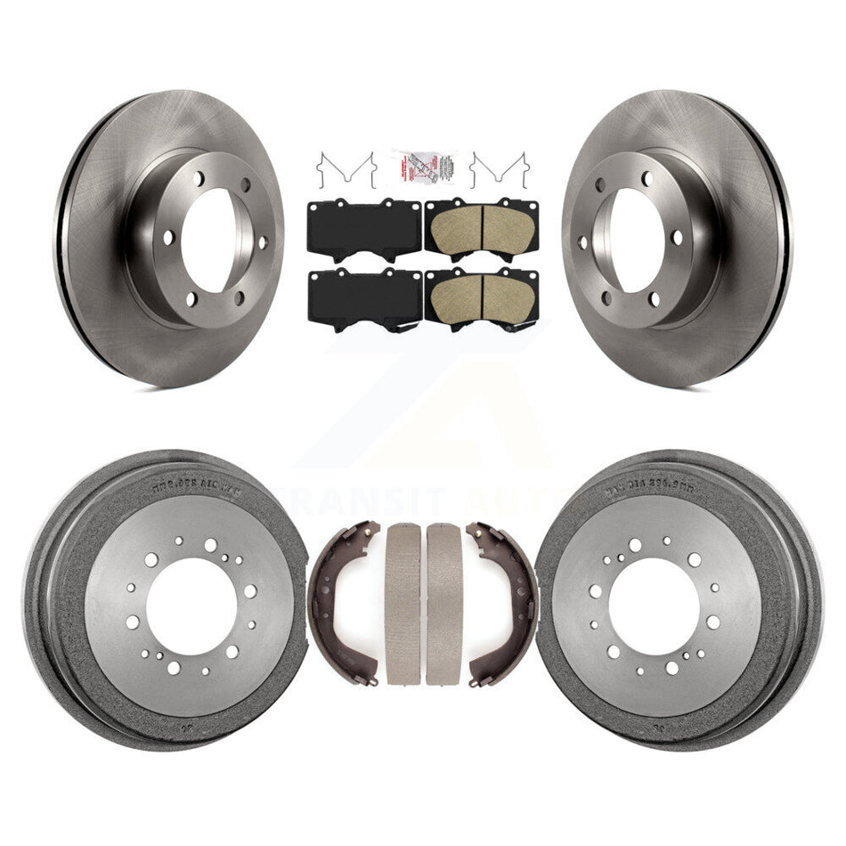Front Rear Disc Brake Rotor Ceramic Pad Drum Kit For Toyota Tundra 5.3" Pads Plate Length K8A-104921