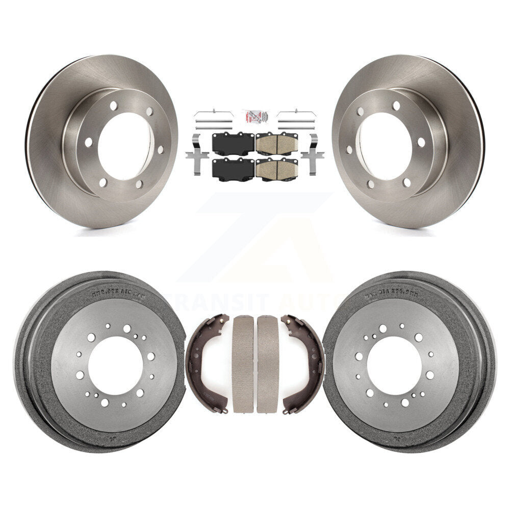 Front Rear Brake Rotor Ceramic Pad Drum Kit For 2000-2002 Toyota Tacoma With 6 Lug Wheels K8A-104924