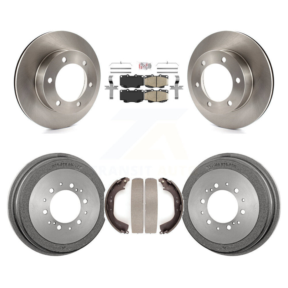 Front Rear Brake Rotor Ceramic Pad Drum Kit For 2000-2002 Toyota Tacoma With 6 Lug Wheels K8A-104924