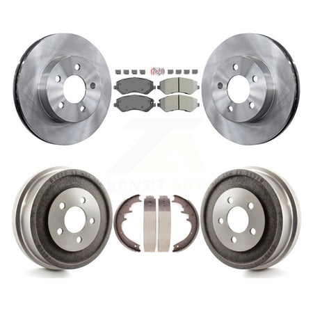 Front Rear Disc Brake Rotors Semi-Metallic Pads And Drum Kit For 2002 Jeep Liberty K8A-104925
