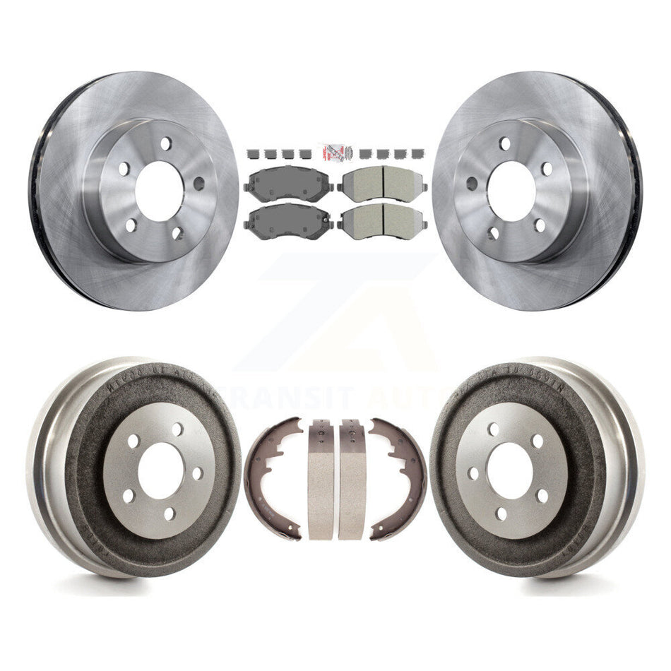 Front Rear Disc Brake Rotors Semi-Metallic Pads And Drum Kit For 2002 Jeep Liberty K8A-104925