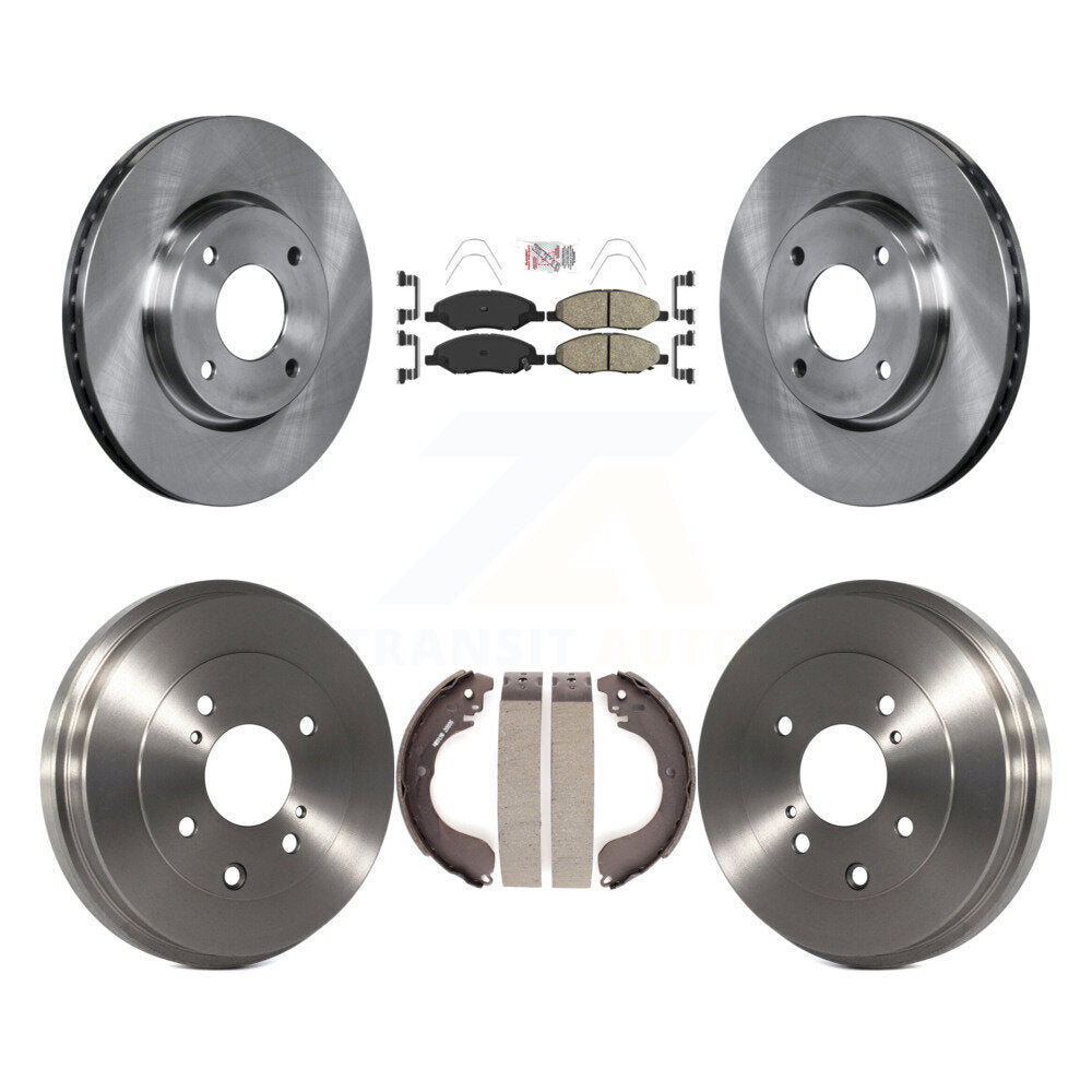 Front Rear Disc Brake Rotors Ceramic Pads And Drum Kit For 2008 Nissan Versa 4-Wheel ABS K8A-104928