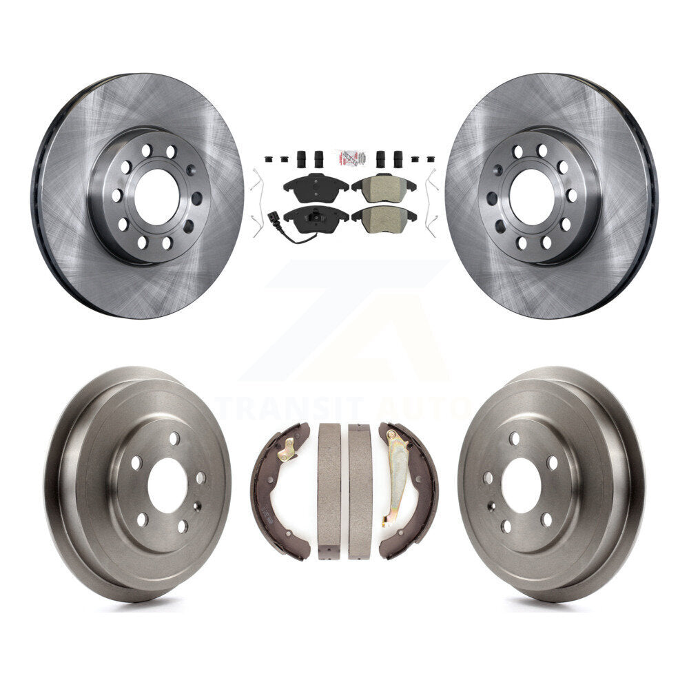 Front Rear Disc Brake Rotors Semi-Metallic Pads And Drum Kit For Volkswagen Jetta Beetle K8A-104933
