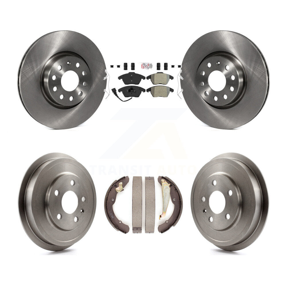 Front Rear Disc Brake Rotors Semi-Metallic Pads And Drum Kit For Volkswagen Jetta Beetle K8A-104934