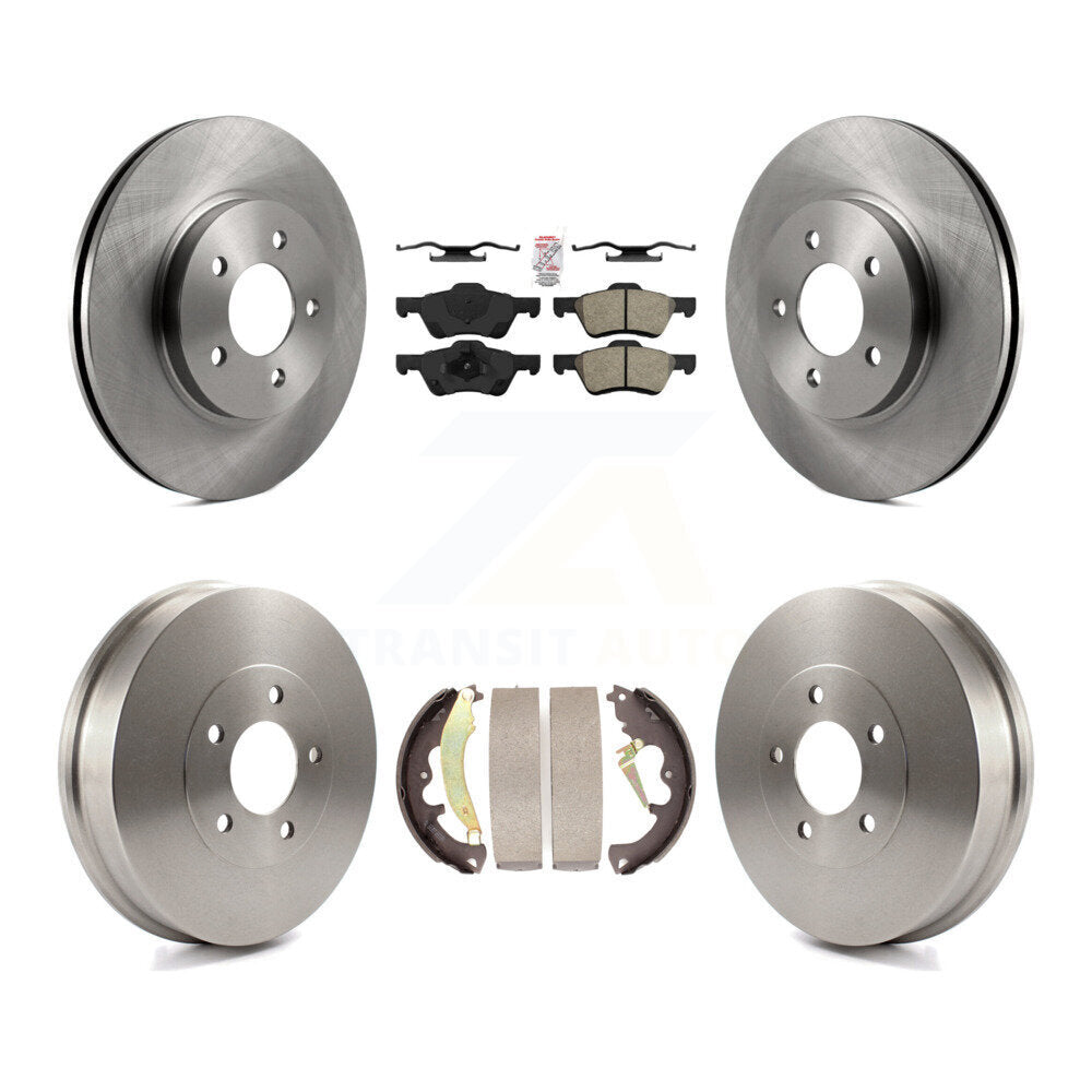 Front Rear Brake Rotor Semi-Metallic Pad & Drum Kit For Ford Escape Mazda Tribute Mercury K8A-104941