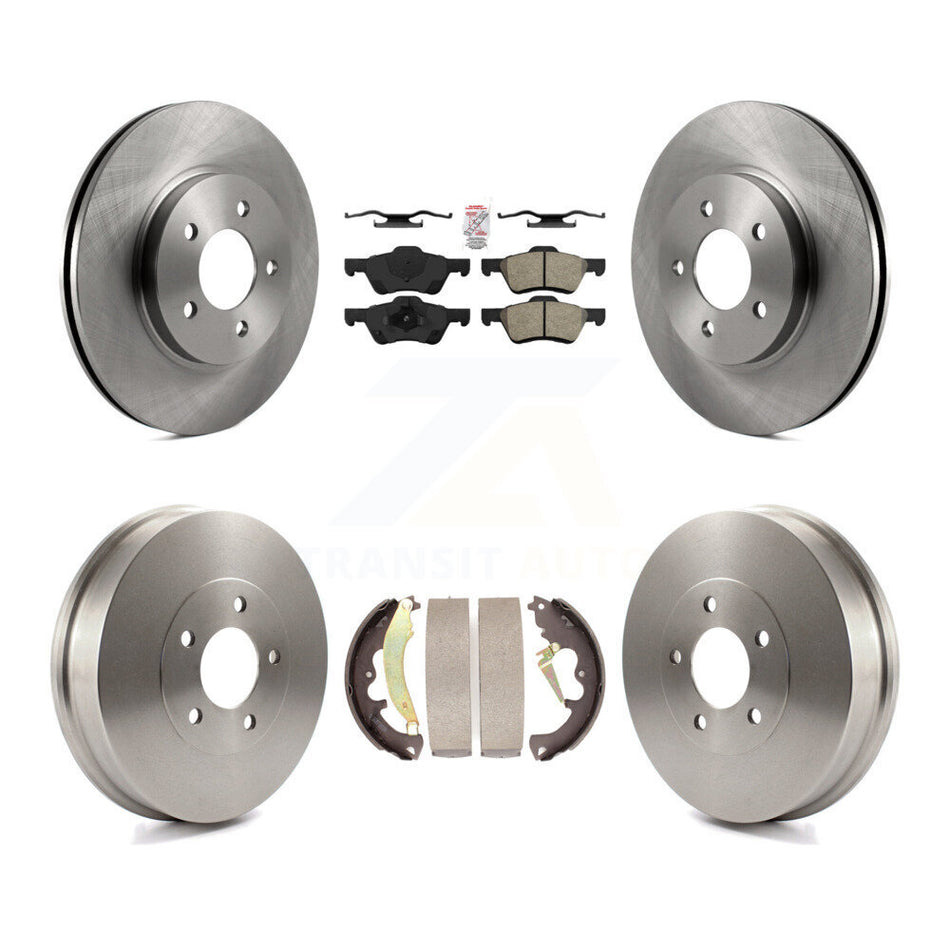 Front Rear Brake Rotor Semi-Metallic Pad & Drum Kit For Ford Escape Mazda Tribute Mercury K8A-104941