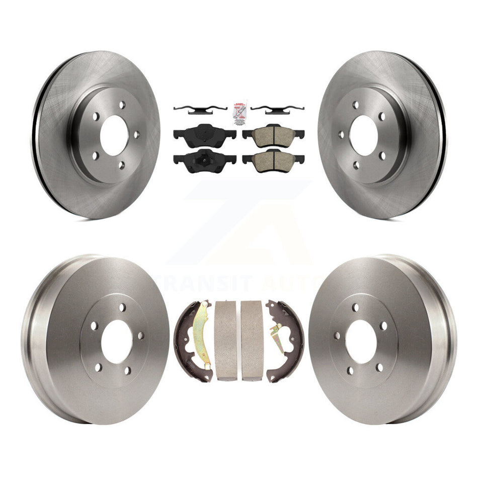 Front Rear Brake Rotor Semi-Metallic Pad & Drum Kit For Ford Escape Mazda Tribute Mercury K8A-104941