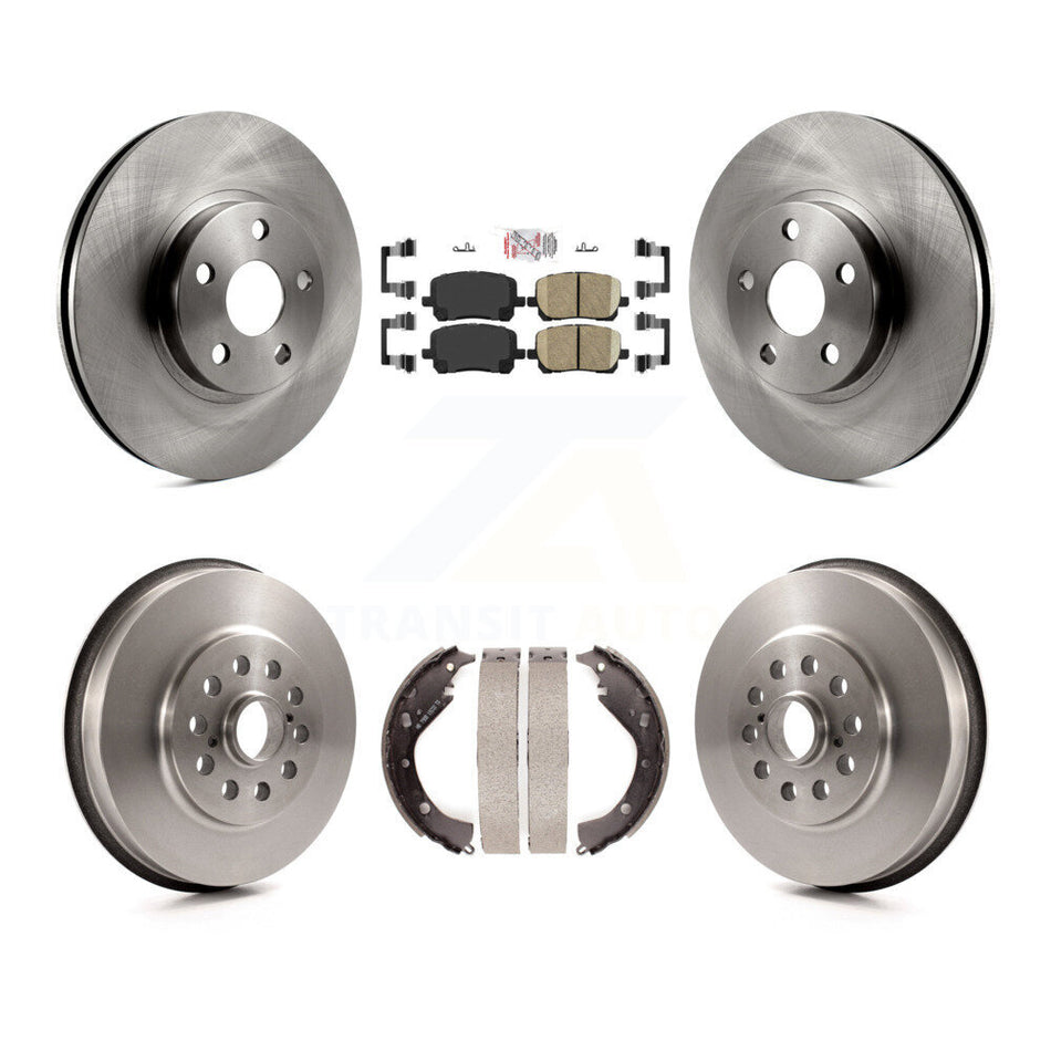 Front Rear Brake Rotors Ceramic Pad Drum Kit For 2003-2006 Toyota Matrix Pontiac Vibe AWD K8A-104956