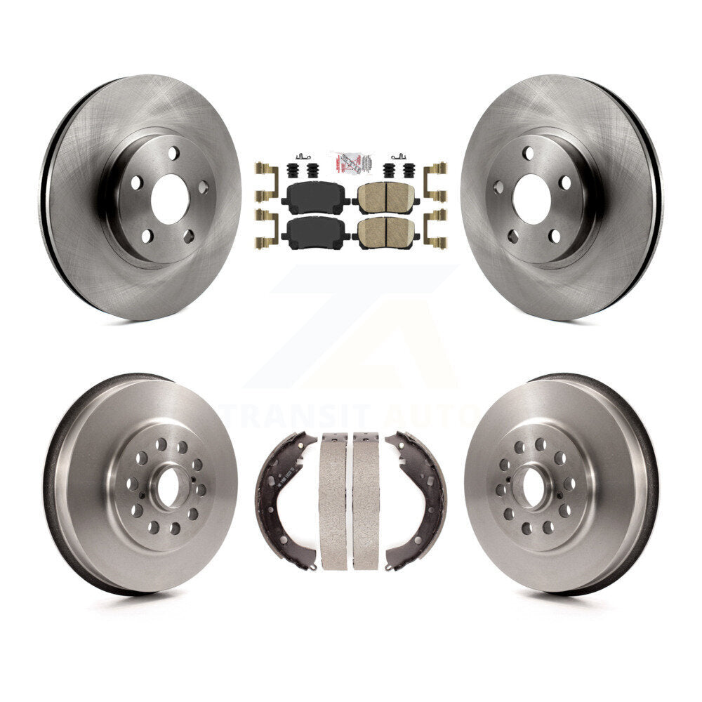 Front Rear Brake Rotors Ceramic Pad Drum Kit For 2003-2006 Toyota Matrix Pontiac Vibe AWD K8A-104957