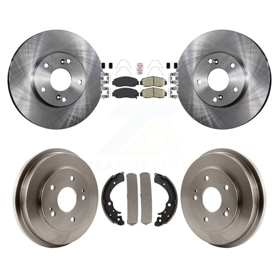 Front Rear Disc Brake Rotors Ceramic Pads And Drum Kit For Honda Civic Accord K8A-104973
