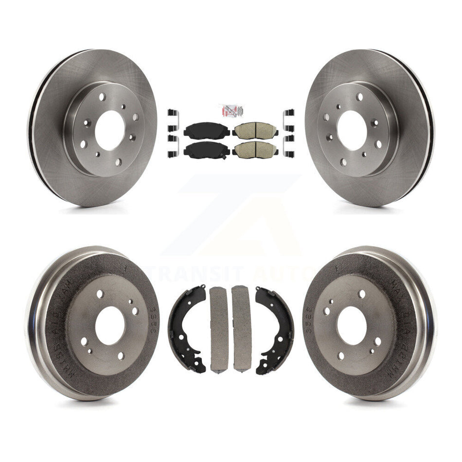 Front Rear Brake Rotors Ceramic Pad & Drum Kit For 1998-2002 Honda Accord Coupe with 2.3L K8A-104979