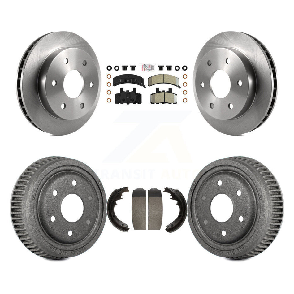 Front Rear Brake Rotors Semi-Metallic Pad & Drum Kit For GMC Yukon With 11" Diameter K8A-104985