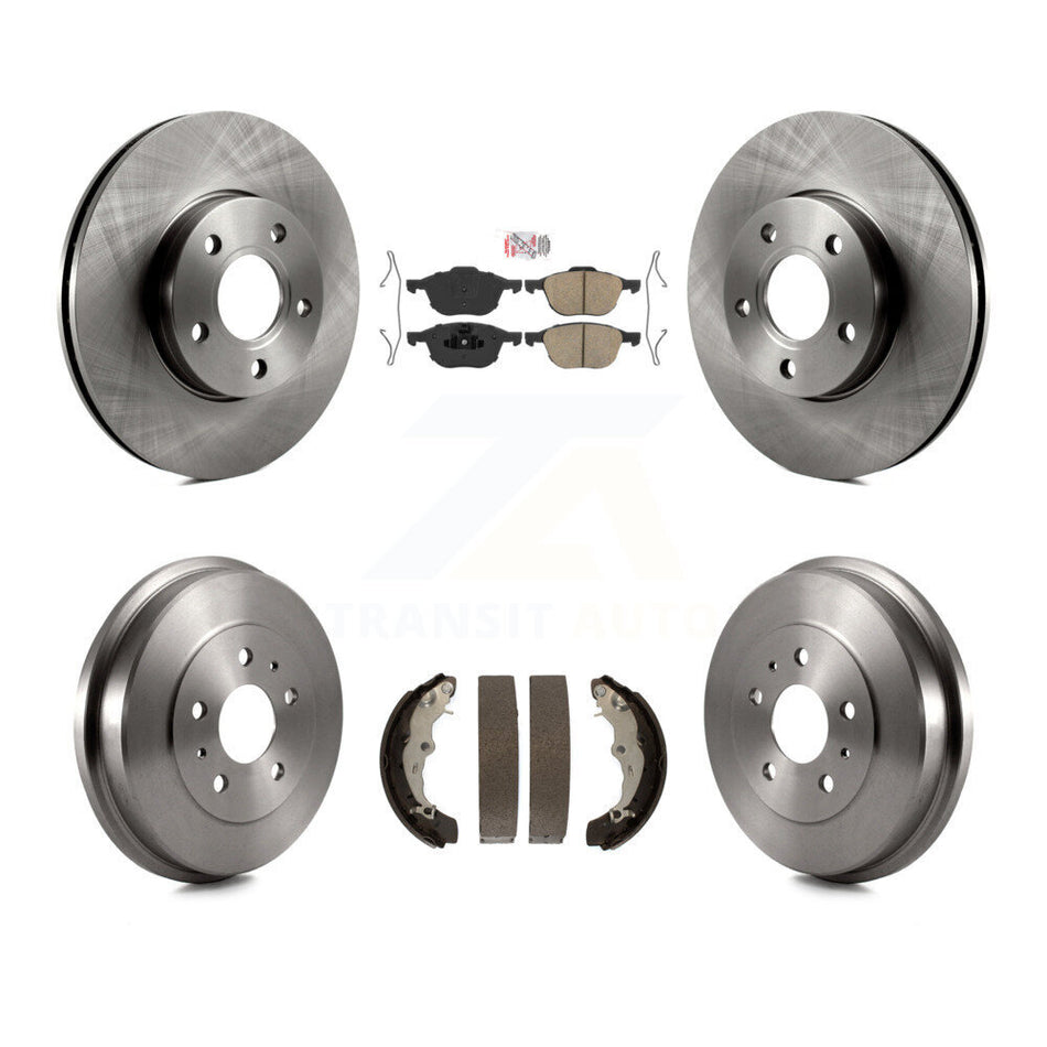 Front Rear Disc Brake Rotors Ceramic Pads And Drum Kit For Ford Focus K8A-105007