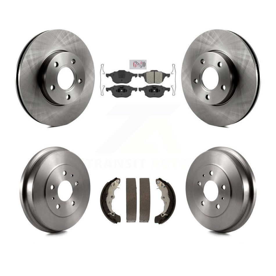 Front Rear Disc Brake Rotors Semi-Metallic Pads And Drum Kit For Ford Focus K8A-105008