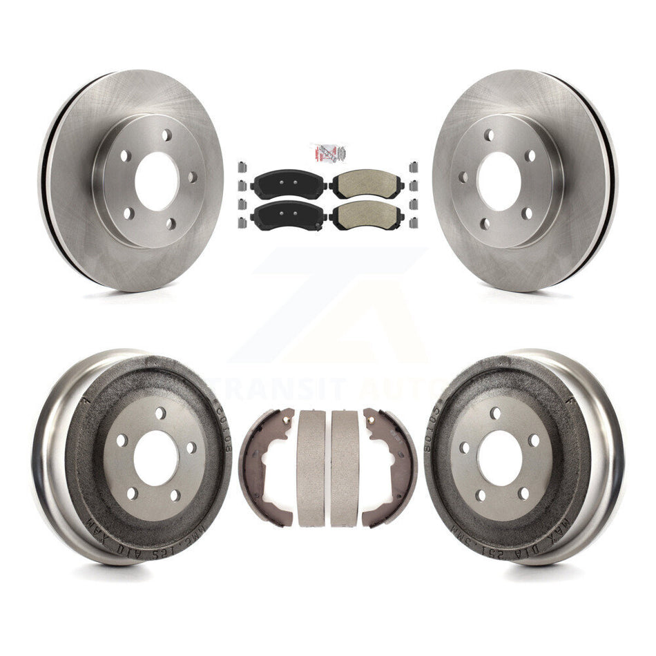 Front Rear Disc Brake Rotors Semi-Metallic Pads And Drum Kit For Pontiac Aztek K8A-105019