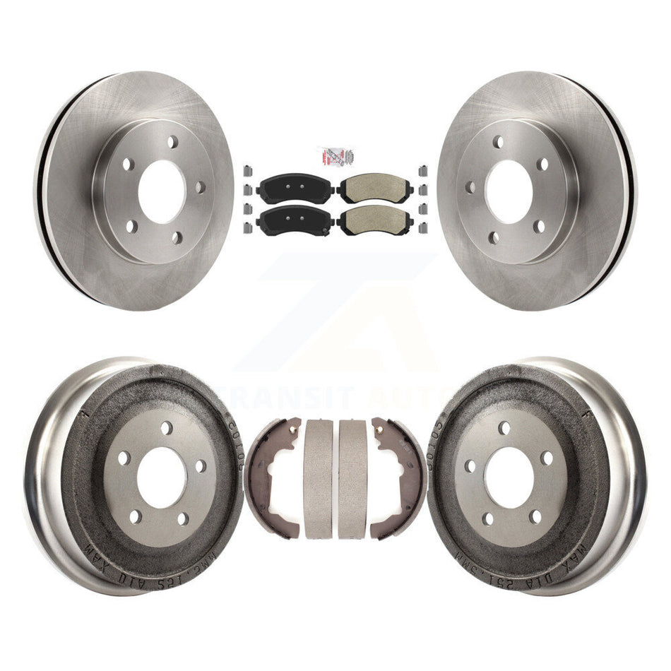 Front Rear Disc Brake Rotors Semi-Metallic Pads And Drum Kit For Pontiac Aztek K8A-105019