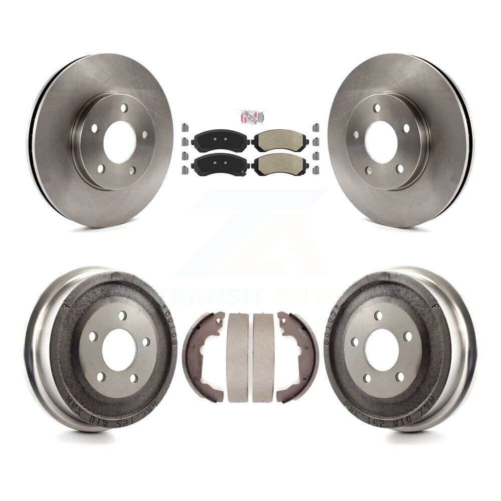 Front Rear Disc Brake Rotors Semi-Metallic Pads And Drum Kit For Pontiac Aztek K8A-105020