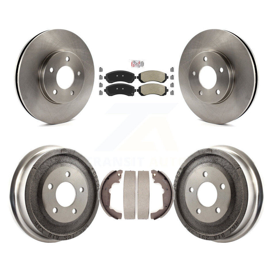 Front Rear Disc Brake Rotors Semi-Metallic Pads And Drum Kit For Pontiac Aztek K8A-105020