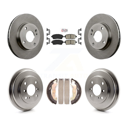 Front Rear Disc Brake Rotors Ceramic Pads And Drum Kit For Ford Fiesta K8A-105026