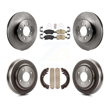 Front Rear Disc Brake Rotors Ceramic Pads And Drum Kit For 2007-2008 Honda Fit K8A-105030