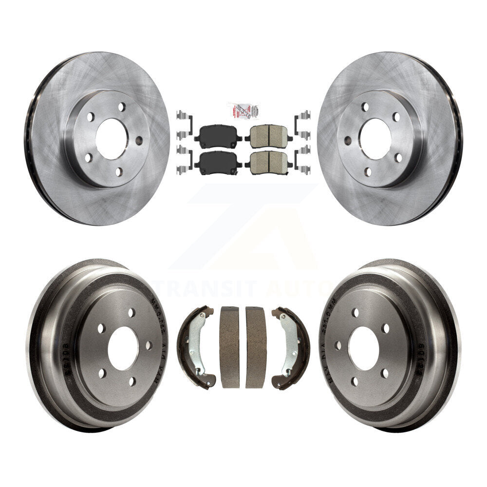 Front Rear Brake Rotor Ceramic Pad And Drum Kit For 2007-2008 Pontiac G5 Disc rear brakes K8A-105040