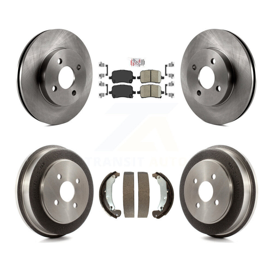 Front Rear Brake Rotor Ceramic Pad And Drum Kit For 2007-2008 Pontiac G5 Disc rear brakes K8A-105041