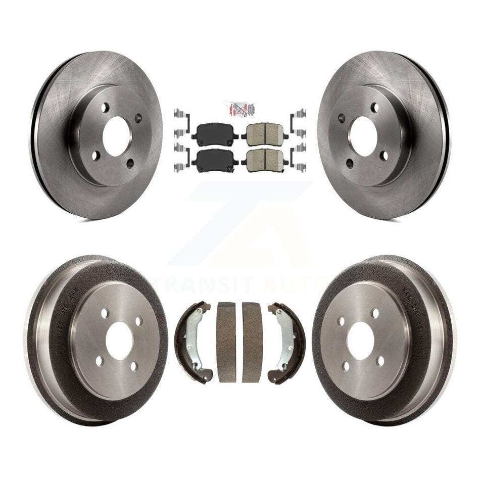 Front Rear Brake Rotor Ceramic Pad And Drum Kit For 2007-2008 Pontiac G5 Disc rear brakes K8A-105041