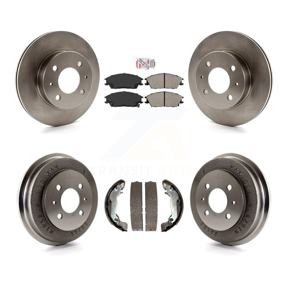 Front Rear Disc Brake Rotors Semi-Metallic Pads And Drum Kit For 2003-2005 Hyundai Accent K8A-105055