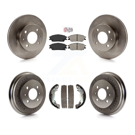 Front Rear Disc Brake Rotors Semi-Metallic Pads And Drum Kit For 2003-2005 Hyundai Accent K8A-105055