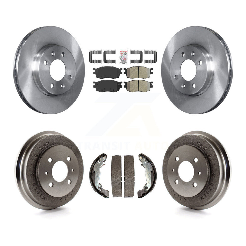 Front Rear Brake Rotor Semi-Metallic Pad Drum Kit For 06 Hyundai Accent Sedan To 09 30 05 K8A-105059