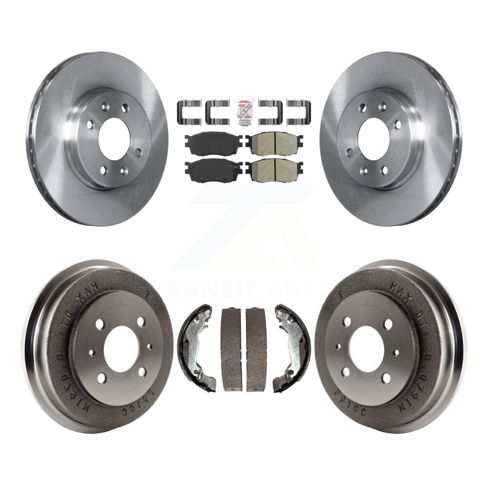 Front Rear Brake Rotor Semi-Metallic Pad Drum Kit For 06 Hyundai Accent Sedan To 09 30 05 K8A-105059